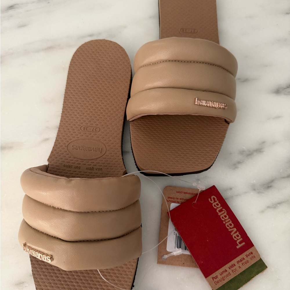 Havaianas Rose Gold Slide Sandals